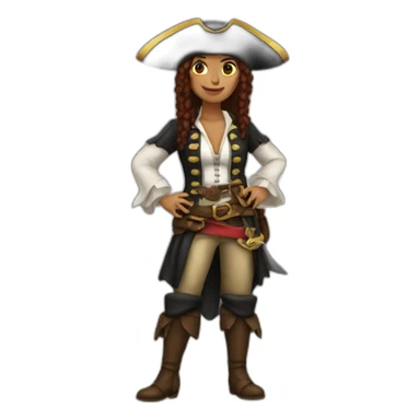 pirate female sticker