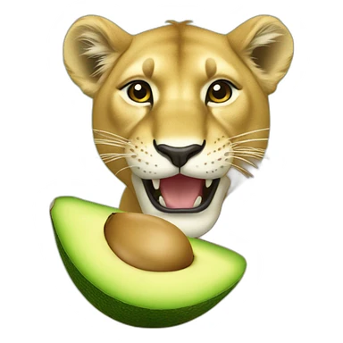 Lioness eating avocado sticker