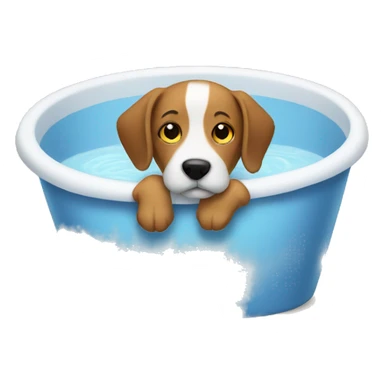 Dog in tub  sticker