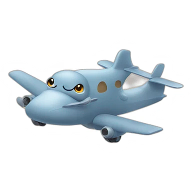 hippo in plane sticker