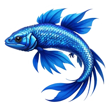 Blue-Betta-Fish-Mountain-Blue-Bird-Blue-Iguana-fusion-animal-hybrid-creature sticker