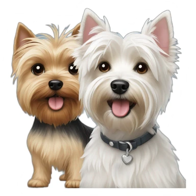 westie and yorkie sticker