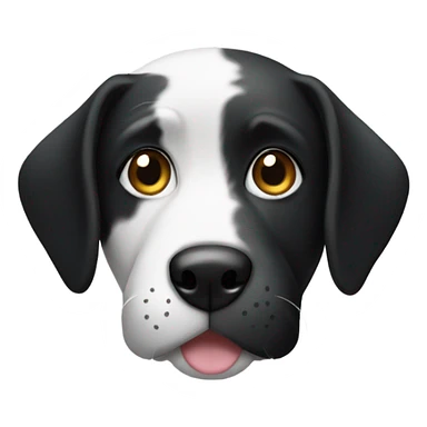 Black and white dog head  sticker