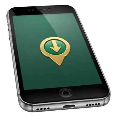 dark green geotag pointing to map on dark green iphone display sticker