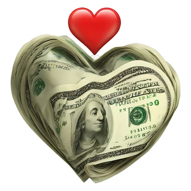Heart with money in it sticker