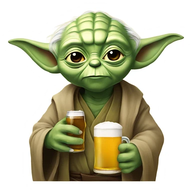 Yoda with a beer sticker