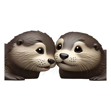 Otter couple  sticker