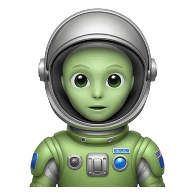 green alien silver Astronaut sticker