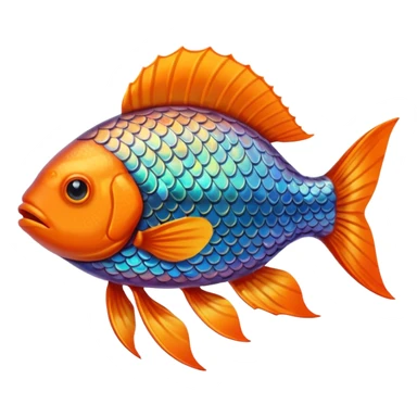 Orange benekeliFish sticker