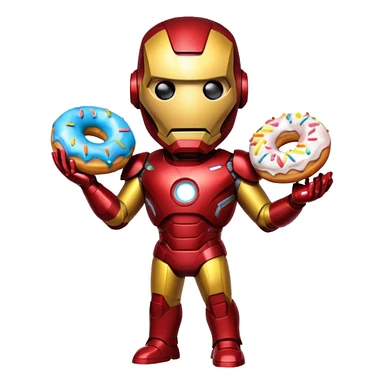 Iron man in donut sticker