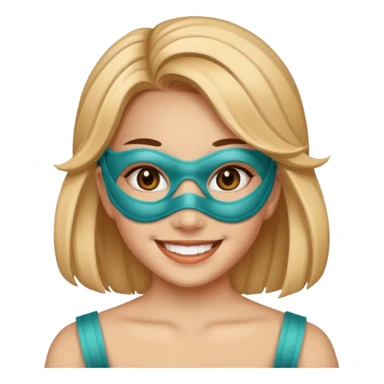 a girl wearing mask sticker