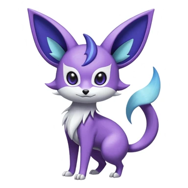 Shiny Cute Espeon-Noibat-Mightyena-Silvally-Fakémon-hybrid-creature (full body)  sticker