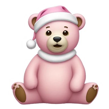 Light pink Christmas bear sticker