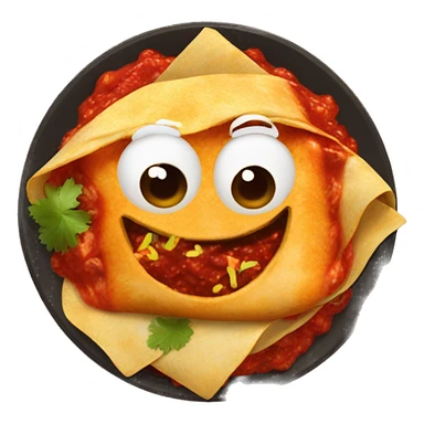 red salsa enchiladas in a plate sticker