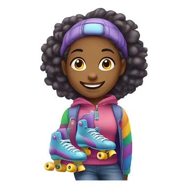 girl on roller skates sticker