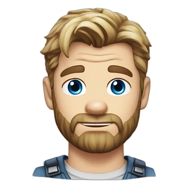 chris-hemsworth blue eyes cartoon wearing shirt sticker
