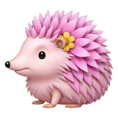 pastel pink hedgehog with a flower sticker