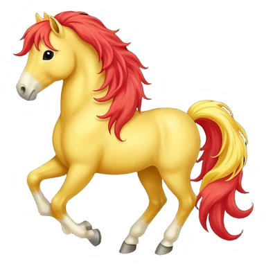 Cavalo vermelho e amarelo pastel sticker