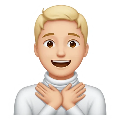 hands crossed on neck dying of laughter sticker