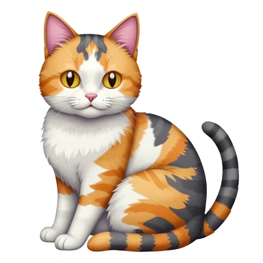 full body colourful light patched calico + white tabby cat cuddling a big dark grey and white tabby cat  sticker