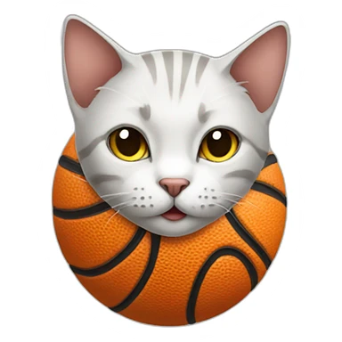 cat with basketball sticker