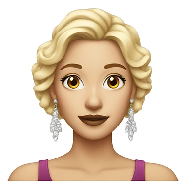 blonde girl with earrings portrait and makeup  sticker
