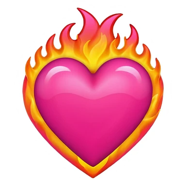 Black, red, hot pink heart make it way more flashy, lightly wreathed in flame  sticker