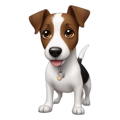 Brown black and White jack russel and big sticker