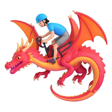 person riding a dragon sticker