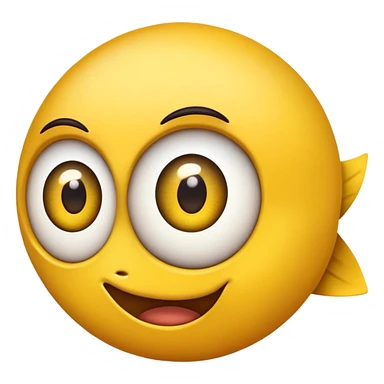 Big eye emoji with small mouth sticker