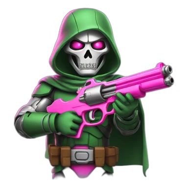 Mr doom holding pink gun sticker