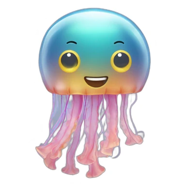 jellyfish waving and smiling sticker