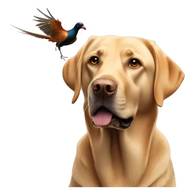 labrador retrieves a pheasant sticker