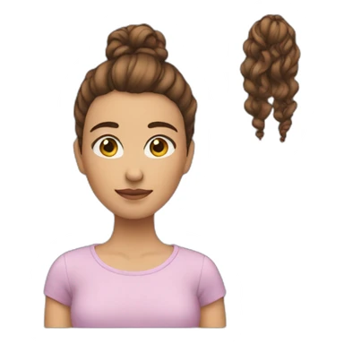 Girl Have a tall hair. Bronw hair sticker