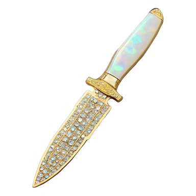 opal crystal rhinestone gold knif sticker