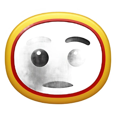 a black and red rectangle with a medium-sized yellow circle in the middle sticker