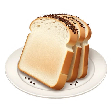 Slice of white bread on a white plate with chocolate sprinkles on top sticker