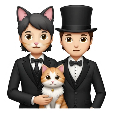 magician couple and their pet cat sticker