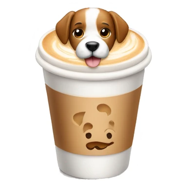 Dog with a latte  sticker
