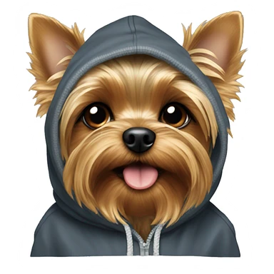 Yorkie with hoddie sticker