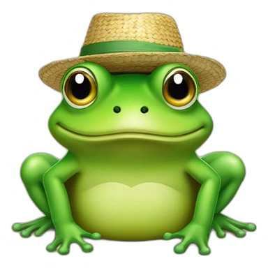 Grenouille avec un chapeau de paille sticker
