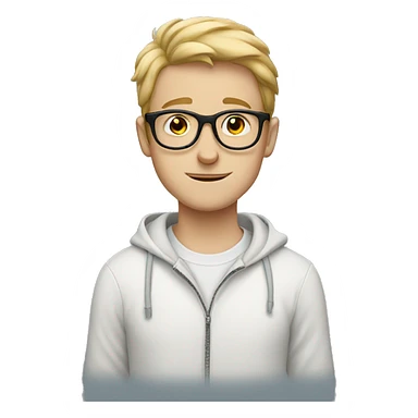 White Boy with glasses with a black cat sticker