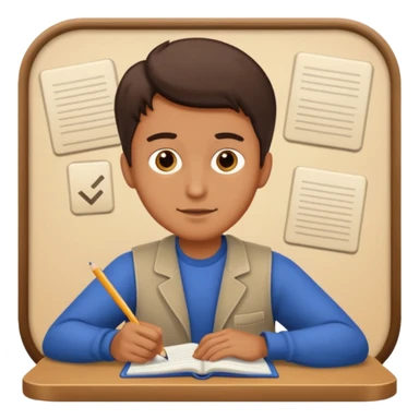 Hombre estudiando sticker