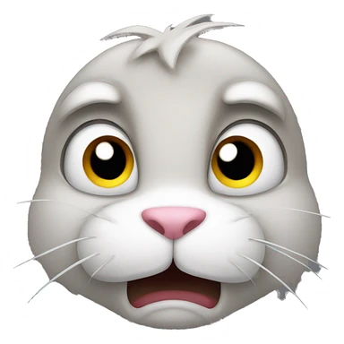 Angry bunny face  sticker