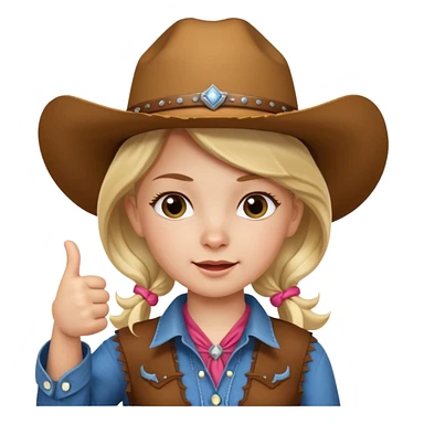 little girl dressed as a cowgirl giving a thumbs up but she’s unvaccinated sticker