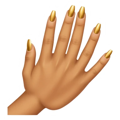 Tan skin hand with really short gold nails sticker
