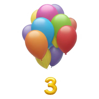 balloon in the shape of 3 sticker