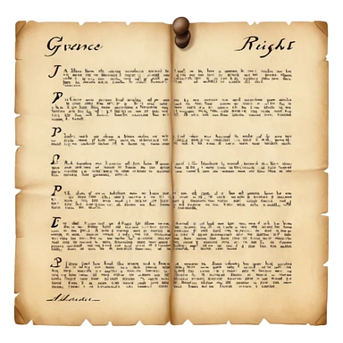 list of grievances the people of America had how he stripped them of their rights.
 sticker