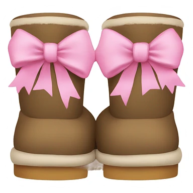 Uggs with a pink bow on the back sticker