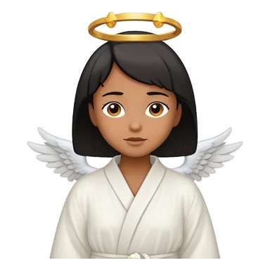 angel with brown skin, short black hair sticker